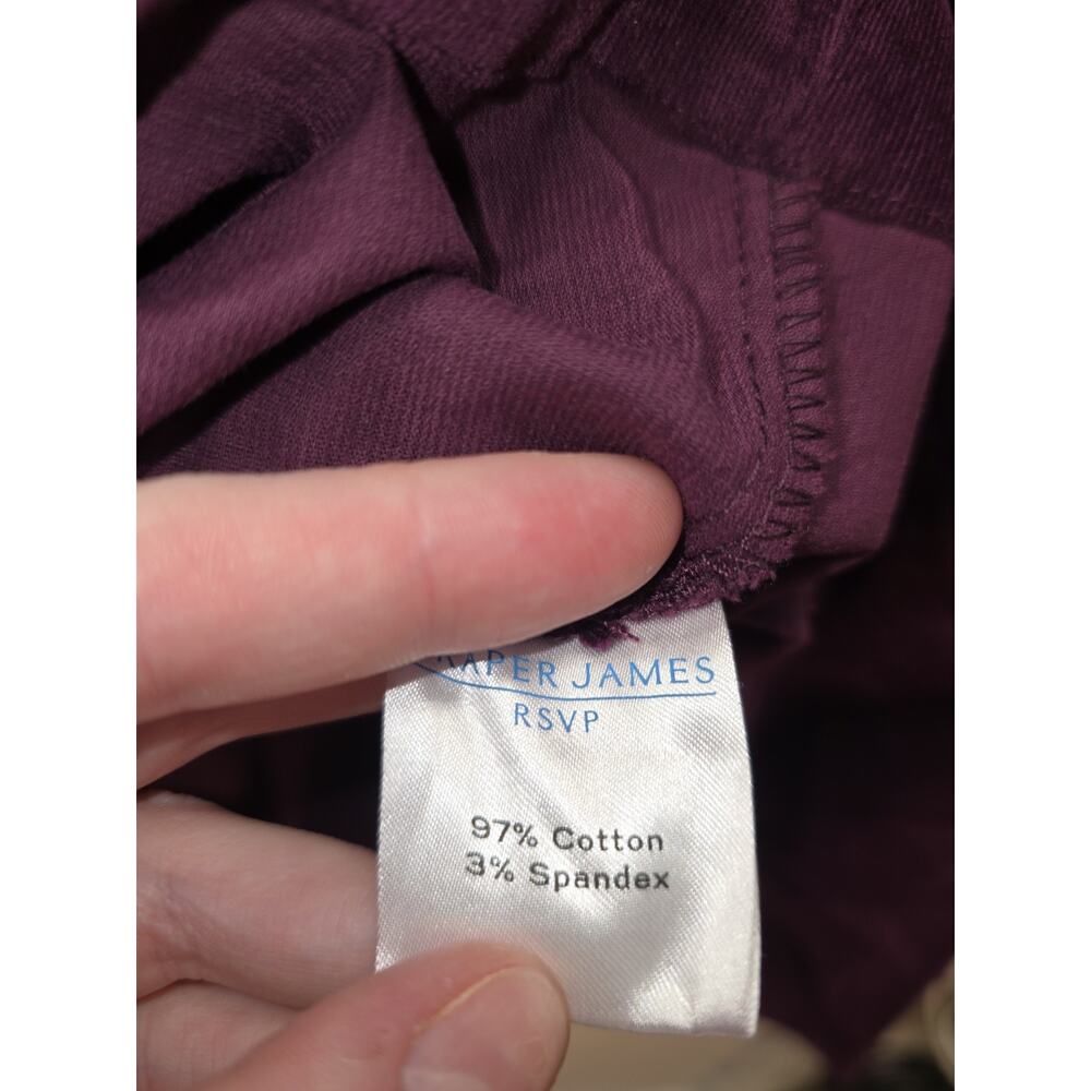 Draper James RSVP-Long Sleeve Ruffle Aubergine Corduroy A-Line Dress Size XXL - Picture 8 of 9